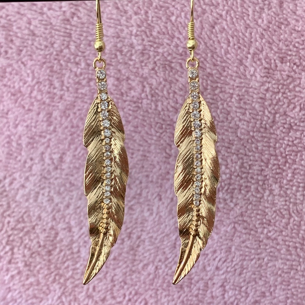 Crystal Leaf Earrings